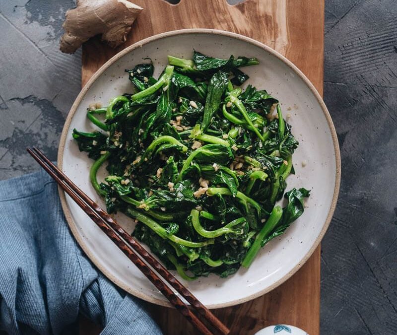 Sautéed Pea Shoots with Garlic