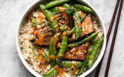 Tofu & Snow Pea Stir-Fry with Peanut Sauce