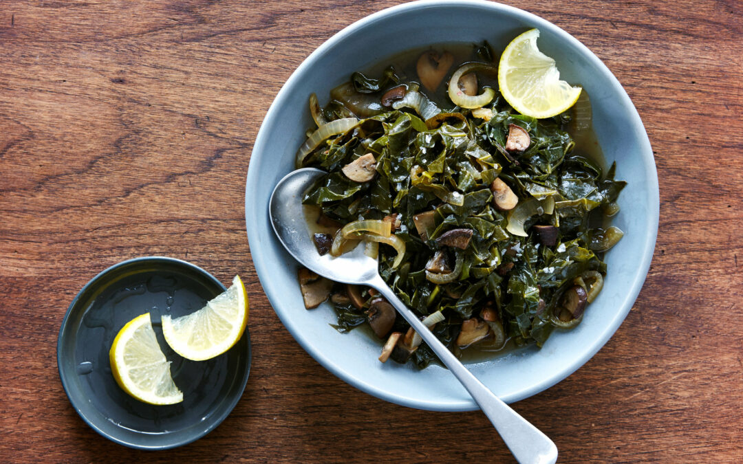 Vegetarian Collard Greens with Shiitake Mushrooms