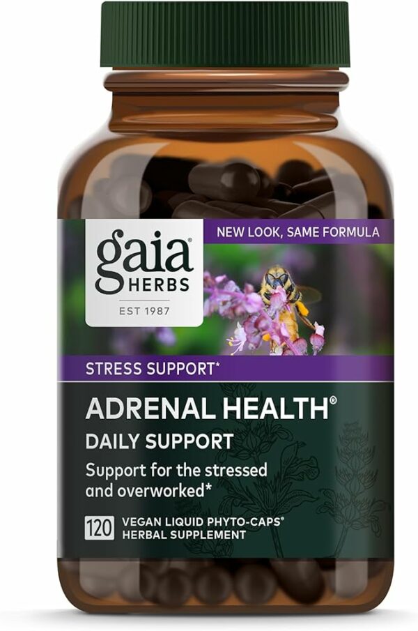 Gaia Herbs Adrenal Health Daily Support Vegan Liquid Capsules 120 Ct EXP 10/21